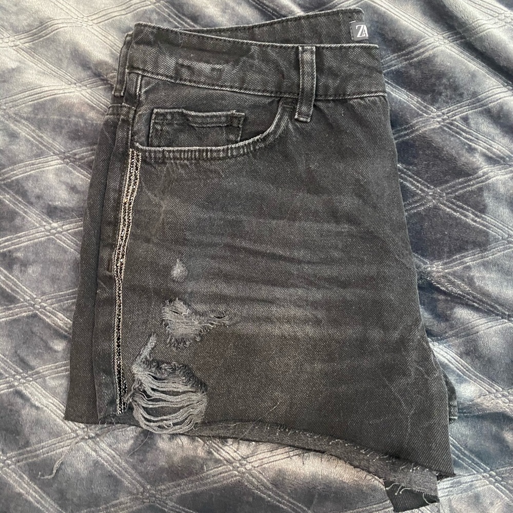 ZARA black denim shorts